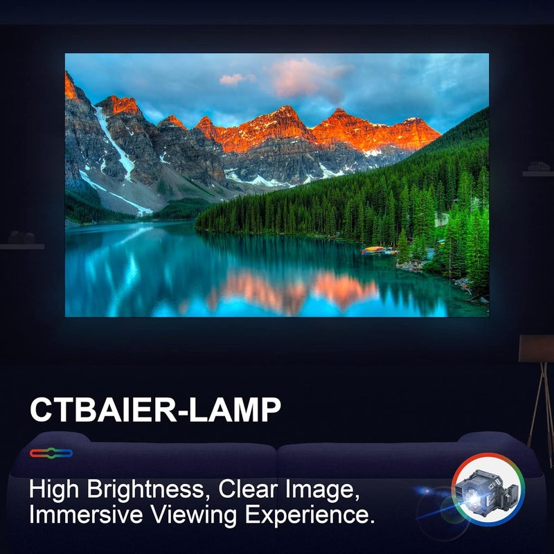 CTBAIER ELP42 for EPSON ELPLP42 powerLite Home Cinema EMP-X56 280 400 400W 822 822H 83 83C 83H 400WE 822P 83E 410W 410W 83HE 410WE EX9 83+ V13H010L42 Replacement Projector Lamp Bulb - Image 4